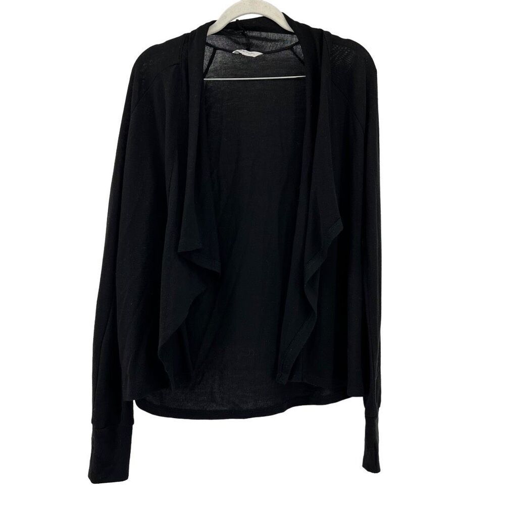 Habitual Black Open Front Cardigan Lightweight Knit Sweater Jacket Size L